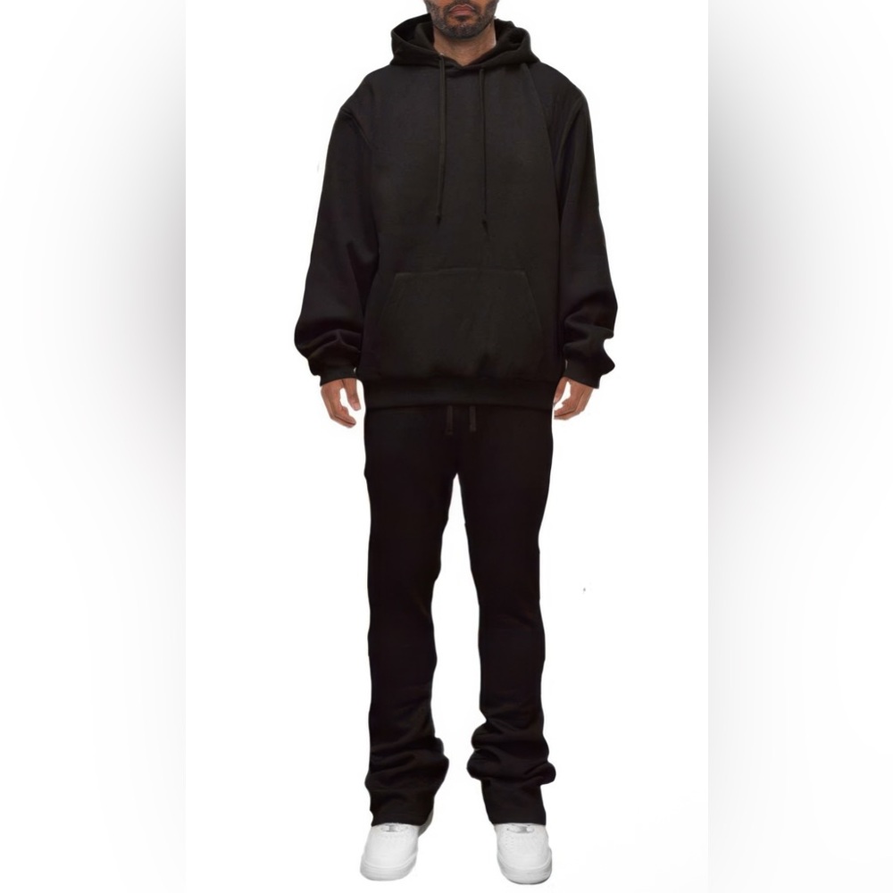 Mens solid fleece flare stacked set (2pcs)
